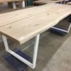 Eikenhouten tafel met metalen onderstel U vorm wit - Afbeelding 3