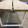 Eikenhouten tafel met metalen onderstel U vorm wit - Afbeelding 2