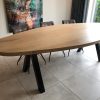 Eiken ovale eettafel gelakt - Afbeelding 3