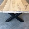 Eiken eettafel gemaakt van oude balken - Afbeelding 3