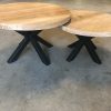 Set ronde eikenhouten salon tafels - Afbeelding 4